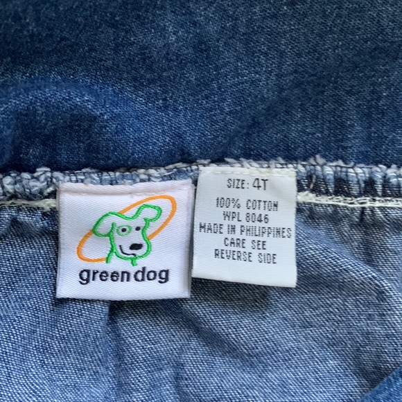 GREEN DOG Little Girls size 4T overall demin jumper. - Picture 3 of 6